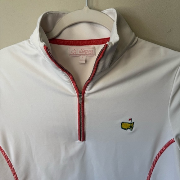 Peter Millar Masters Women’s Small Quarter Zip Athletic Pullover White and Pink - Picture 2 of 5